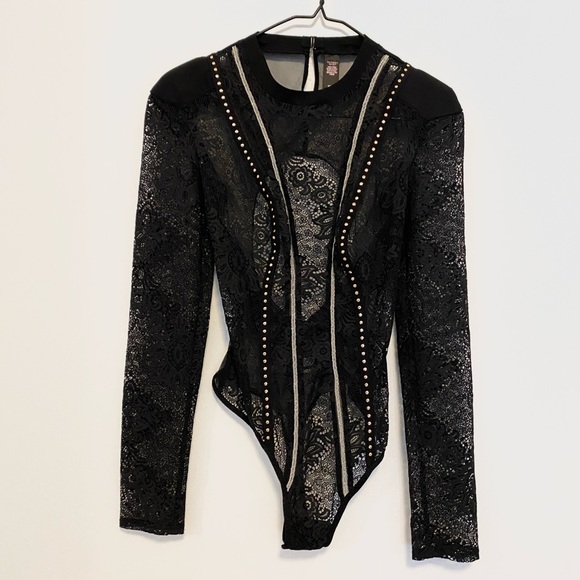 Victoria’s Secret Black Lace Cutout Bodysuit - Picture 3 of 7